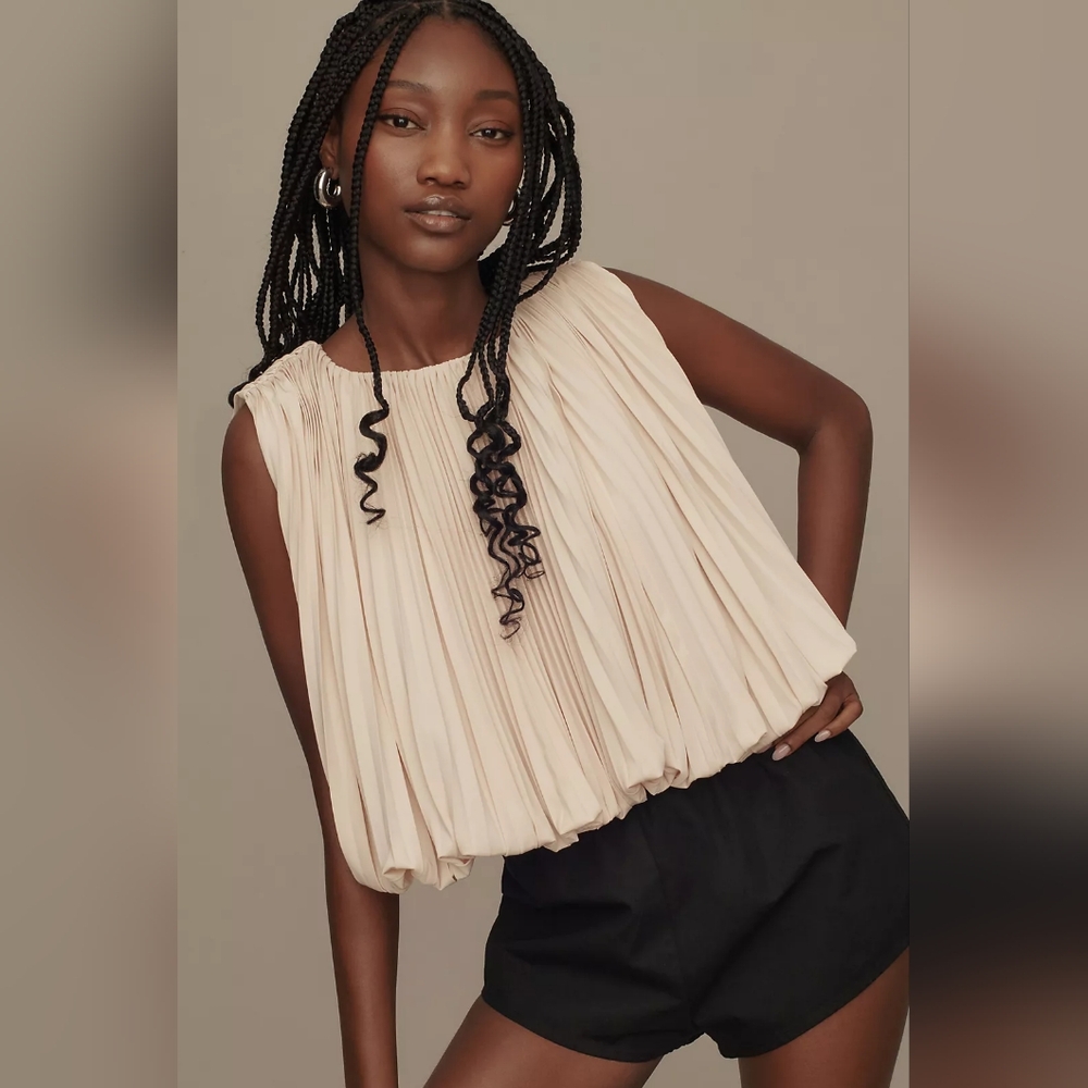 Anthropologie Mare Mare Sleeveless Pleated Top